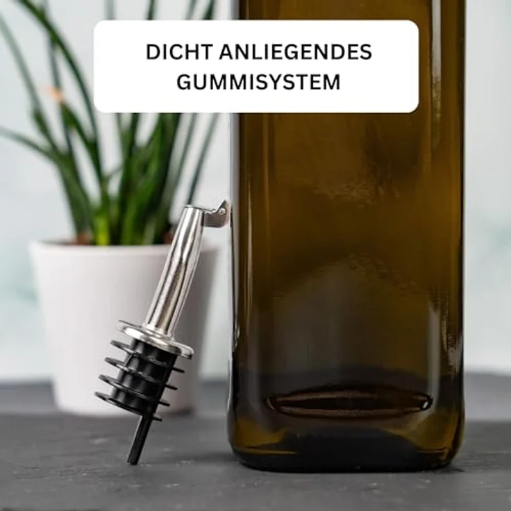 Westmark 2 Spirituosen-Ausgießer für Flaschen, Mit Klappe und Luftröhrchen, Kunststoffkorken, Rostfreier Edelstahl, Inox-Gastro, Schwarz-Verchromt, 46822280 – Bild 7