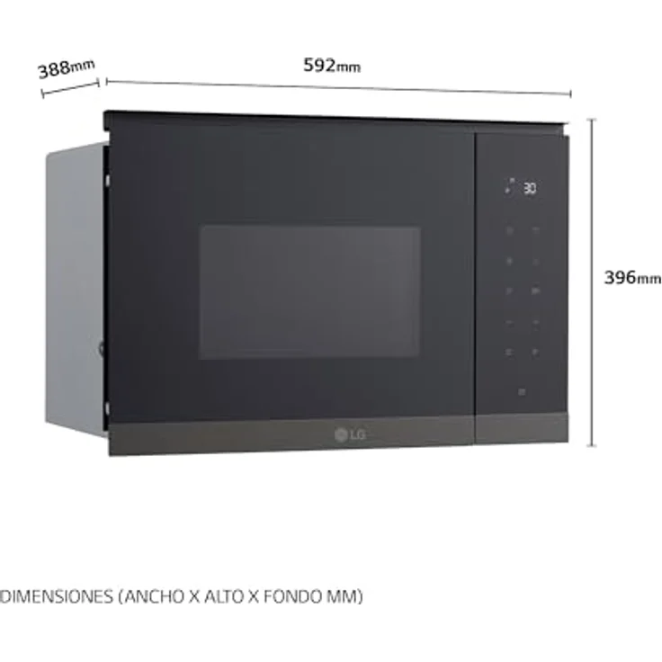 LG Mikrowelle mit Grill MG7Z2593B, 900 W, 25 l, schwarze Stahloberfläche, Touch-Steuerung, automatische Menüs – Bild 2