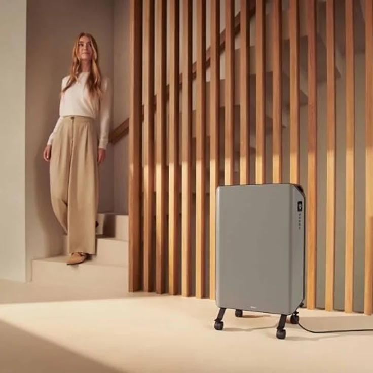 Duux Edge Oil, ölfreier Radiator mit 2000 Watt Heizleistung, grau – Bild 2