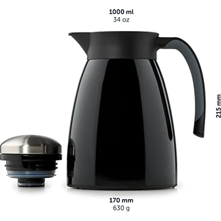 Blumtal Thermoskanne 1l - BPA-freie Teekanne mit Quick Tip Verschluss - auslaufsichere Kaffeekanne Thermo für langanhaltende Isolation - Isolierkanne 1l - Kaffee Thermoskanne in Grün – Bild 5