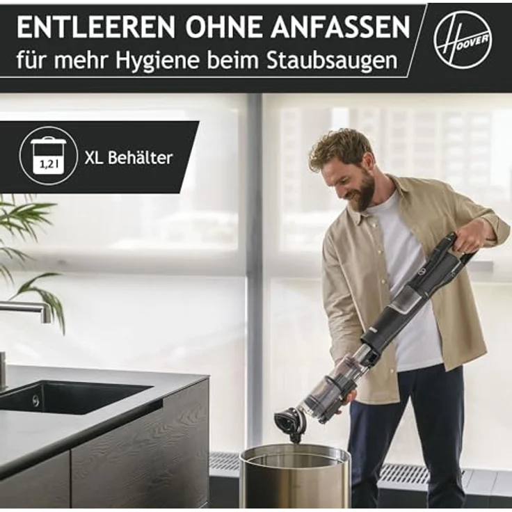 HOOVER HFX Akku Staubsauger mit Tierhaar-Düse & LED, bis 120 m² saugen I Staubsauger kabellos mit CORNER GENIE™ zum Reinigen von Ecken & Kanten I mit ANTI-TWIST gegen verhedderte Haare [HFX10P] – Bild 4