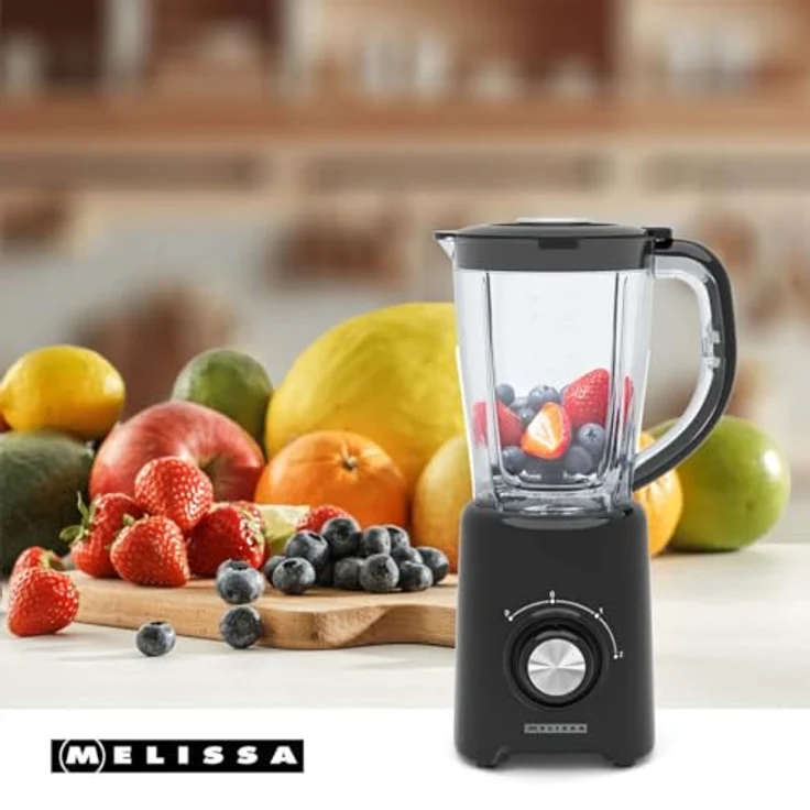 MELISSA Standmixer 800 W, 1,5 Liter, 2 Geschwindigkeiten + Pulse, 4 Edelstahlklingen, Kunststoffbehälter – Bild 13