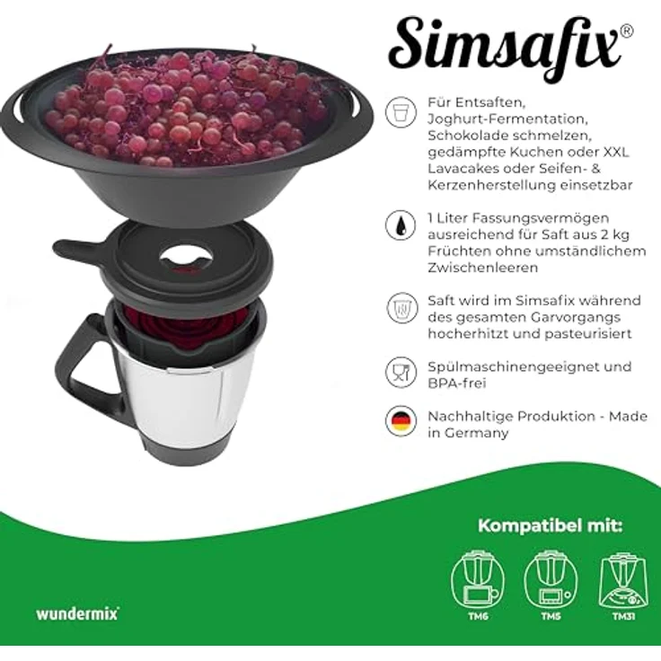 Simsafix, Dampfentsafter-Einsatz für Monsieur Cuisine Connect – Bild 3