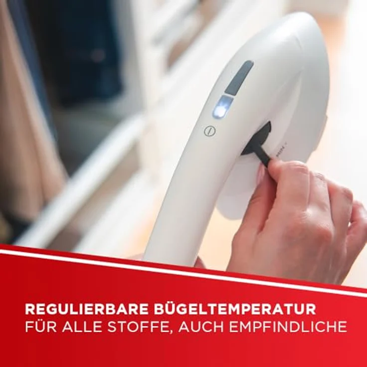 Polti VAPORELLA Vertical Steamer PLEU0273, Dampfglätter mit Standfuss, 270 g Dampfstoss, Weiss/Rot – Bild 2