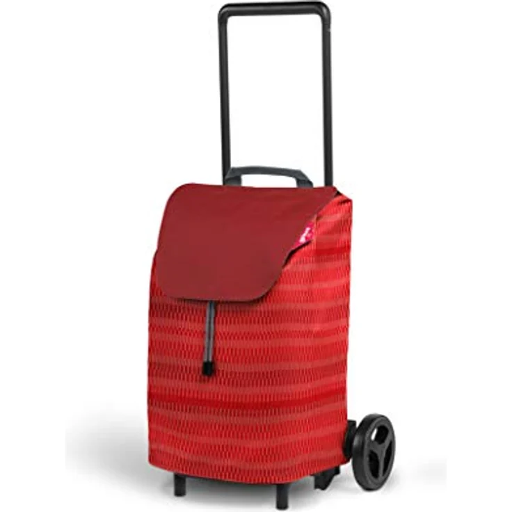 Gimi Easy Einkaufswagen, Tragkraft 30 kg, Legierter Stahl Polyester, rot, 40 L – Bild 1