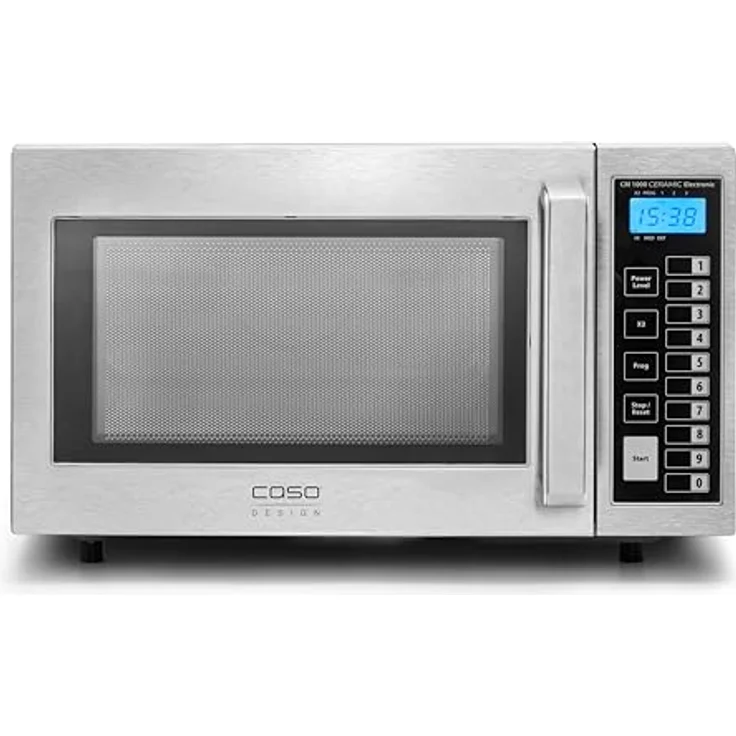 Caso CM1000 Ceramic Electronic, Gewerbemikrowelle für Gastronomie, 1000 Watt, 25 Liter, 6 Leistungsstufen, Timer bis 60 Min, Edelstahl – Bild 1