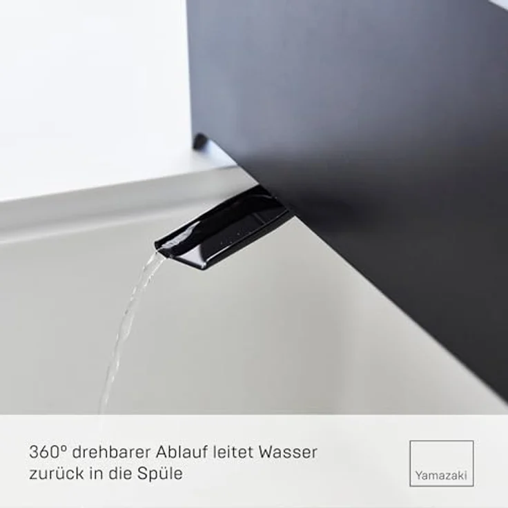 Yamazaki Trockenständer »Tower«, Zubehör für innen, Spülbecken, Abtropfgestell, Abtropfkorb, schmal, Abtropfschale mit Ablauf – Bild 4