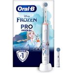 Oral-B Junior Pro Frozen Elektrische Zahnbürste/Electric Toothbrush für Kinder ab 6 Jahren, 2 Aufsteckbürsten, 360°-Andruckkontrolle, 3 Putzmodi inkl. Sensitive Zahnpflegee, Timer, weiß