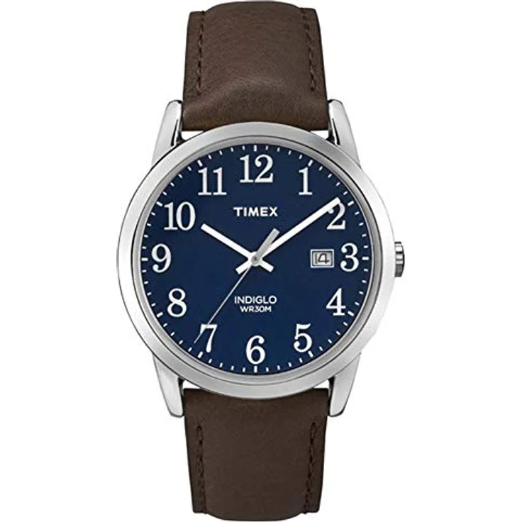 Timex Easy Reader TW2P75900, Herren-Armbanduhr mit analogem Uhrwerk und braunem Lederarmband, 38 mm