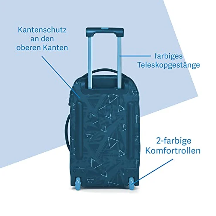 satch Flow S Trolley Koffer Handgepäck 35 l 54x32x23 cm oder Koffer groß 55 l 65x37x29 cm, inkl. Wäschebeutel, Reisegepäck Pure Ice Blue - Hellblau – Bild 5