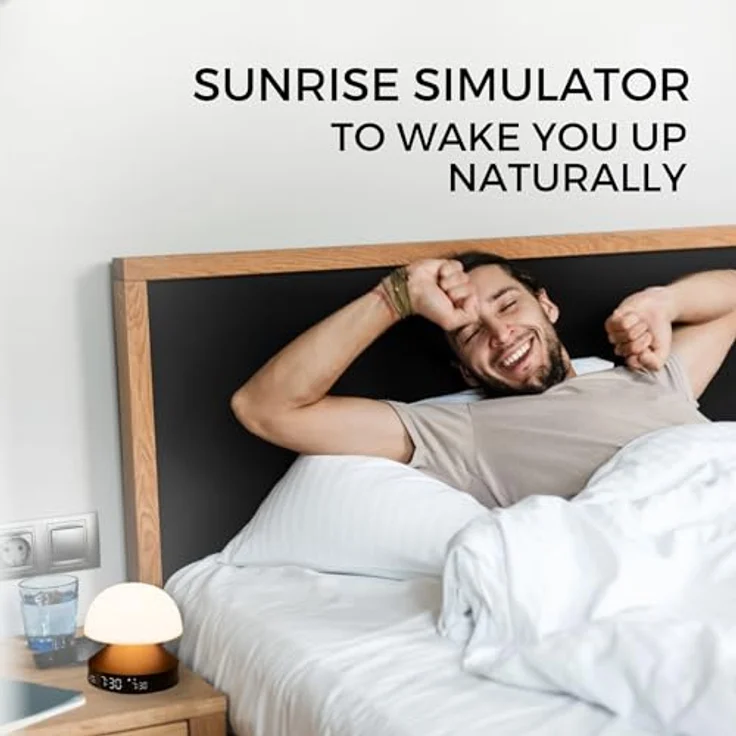 Lexon Mina Sunrise, Sonnenaufgang-Wecker mit LED-Lichttherapie, Touch-Steuerung und Schlummertaste – Bild 3