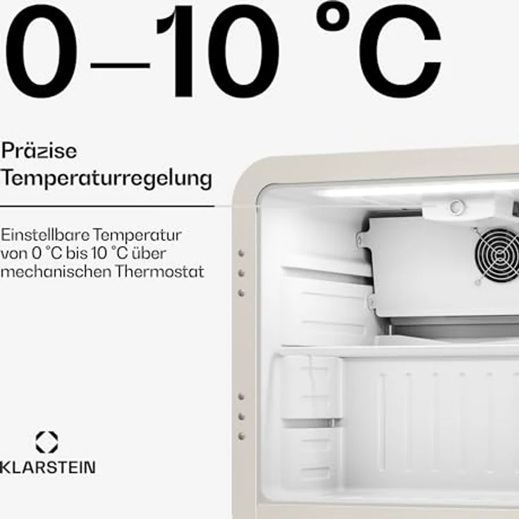 Klarstein Audrey Evo Getränkekühlschrank 45 L, Glastür, LED-Beleuchtung, einstellbare Temperatur 0–10 °C, leiser Betrieb – Bild 4