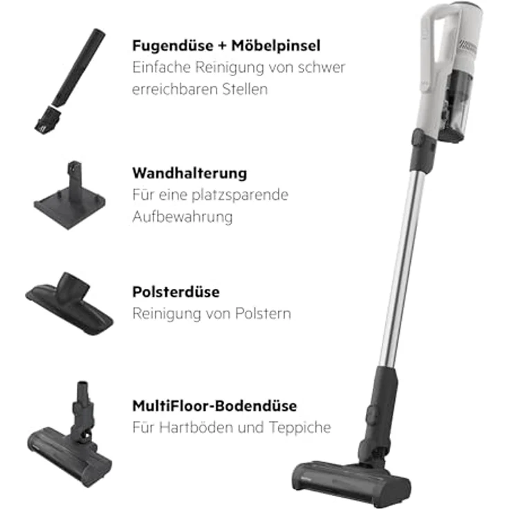 AEG Akku-Stielstaubsauger AP51UH18ST, 200 W, extra stark & kabellos, bis 50 Min. Laufzeit, keine Haarverwicklung – Bild 2