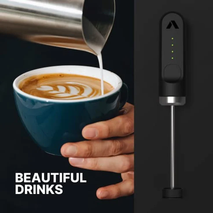 Subminimal NanoFoamer Lithium Hand Milchschäumer | Mikro geschäumte Milch für Premium Barista-Style Kaffeegetränke | Wiederaufladbarer Milchaufschäumer für Cappuccino,Latte,Heiße Schokoladen und mehr – Bild 4