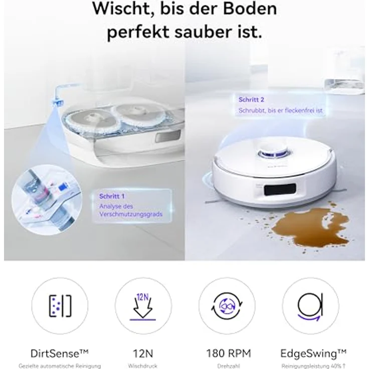 NARWAL Freo X Ultra Saugroboter mit Wischfunktion, Wischroboter Selbstreinigend mit 8.200 Pa Saugkraft, All-in-One-Station, Verwicklungsfrei, DirtSense, 3D-Strukturlicht, Staubaufbewahrung – Bild 3