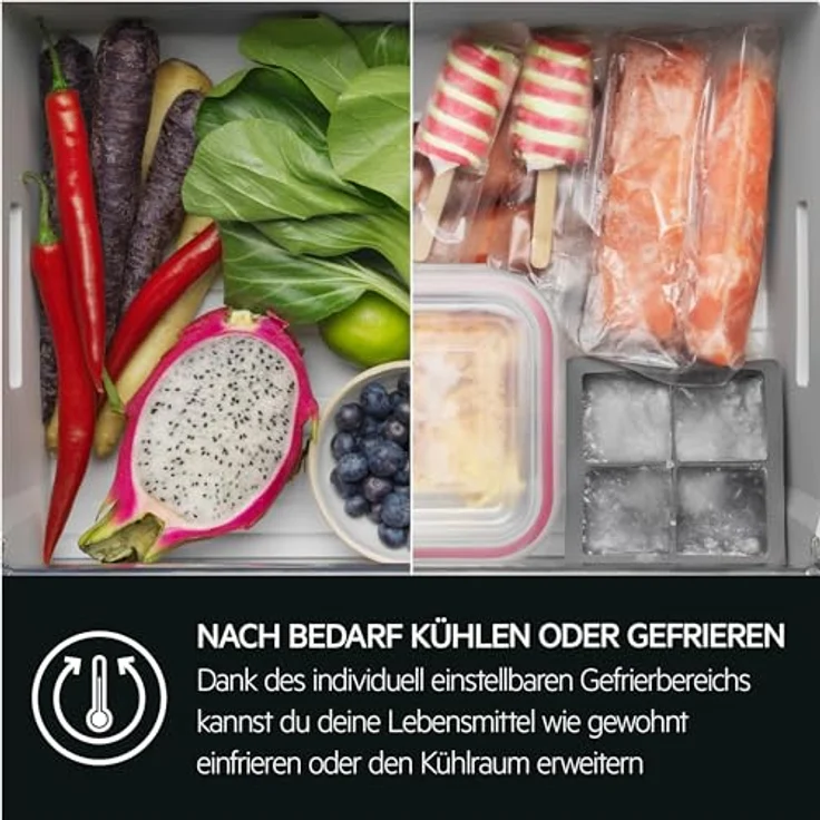 AEG TSC8M181BC Einbau-Kühl-Gefrierkombination / Serie 8000 mit Cooling 360° / 1780 mm / Gefrierteil unten / 245 L / NoFrost / Festtür / B – Bild 5