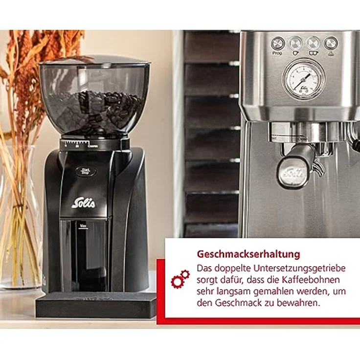 Solis Kaffeemühle Scala Zero Static Typ 1662 Schwarz, Kaffeemühle, Schwarz, Silber – Bild 5