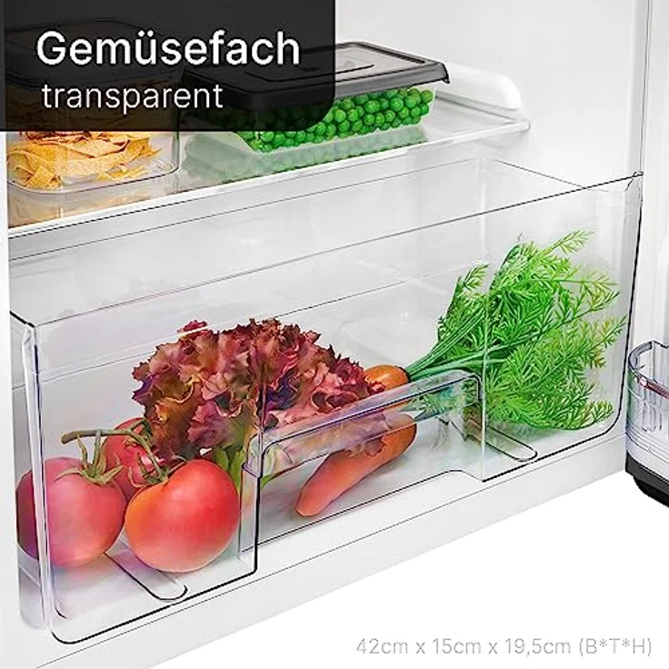 Bomann DTR 353 Kühl-Gefrierkombination, freistehend, schwarz, Breite 55 cm, Energieklasse E - Preisvergleich – Bild 4