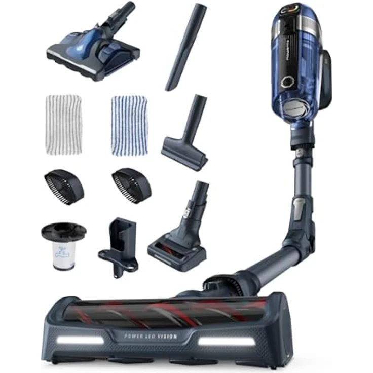 Rowenta RH9898 X-Force Flex 11.60 AQUA, 45 min Akkubetrieb, Akkuwechsel-Option, blau-grau – Bild 2