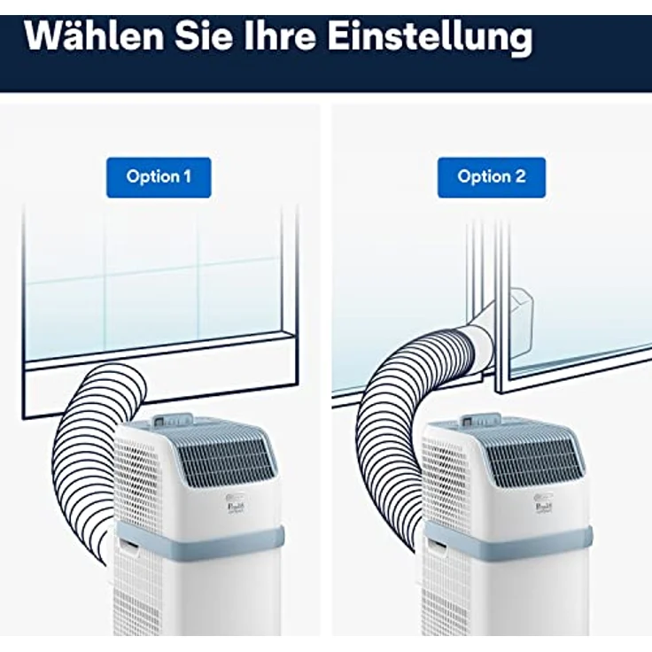 De'Longhi Pinguino Compact ES72 YOUNG, Mobiles Klimagerät mit 8.300 BTU/h, für Räume bis 60m³, Entfeuchtungsfunktion, 24-Stunden-Timer, Energieeffizienzklasse A, Weiß – Bild 4