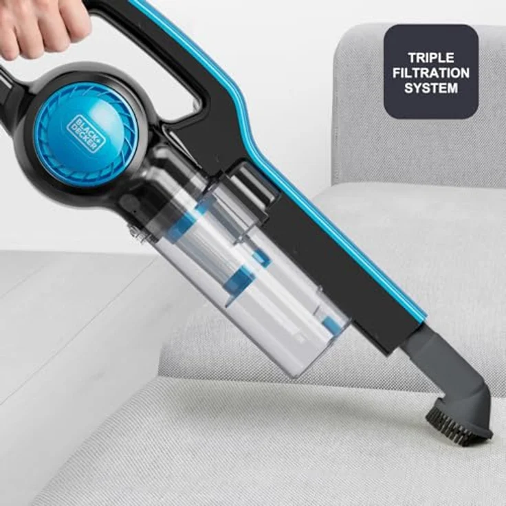 Black+Decker BXVMS602E Bodenstaubsauger, 600 Watt, HEPA-Filter, leichtes Design, Schwarz-Blau – Bild 5