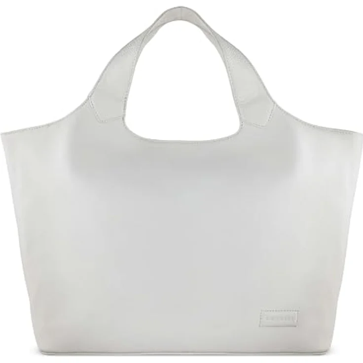 bugatti Elsa Shopper Tasche L, 100% Leder, 50 cm mit Laptopfach, weiß – Bild 1