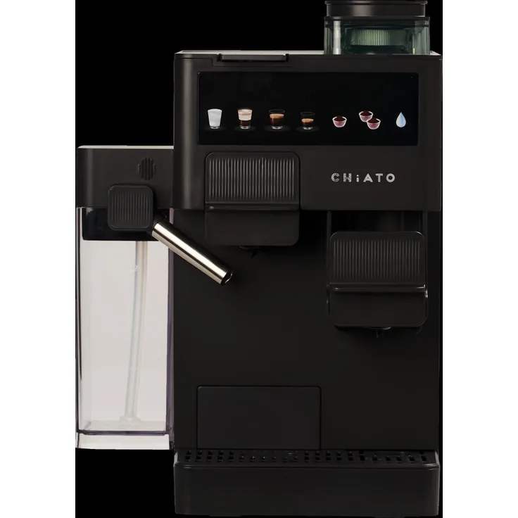 CHiATO coffeePLAY 5-in-1 Espressomaschine mit Mahlwerk und Milchsystem, 20 Bar Druck, Schwarz
