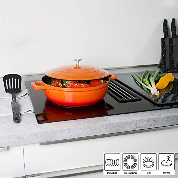 STONELINE Bräter 28 cm, mit Aluguss-Deckel, ofenrot – Bild 10