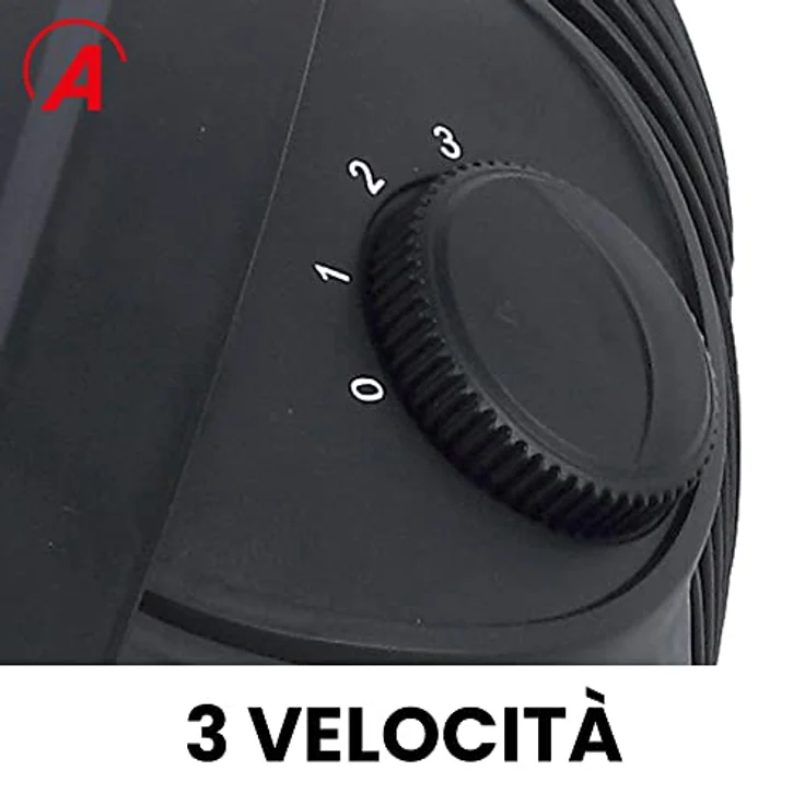 ARDES - AR5A51 Leiser Bodenventilator 5 FLÜGEL SPACE 51 - Bodenventilator ganz in Schwarz mit vertikaler Neigung und manueller Steuerung - Bodenventilator Ardes 3 Geschwindigkeiten – Bild 2