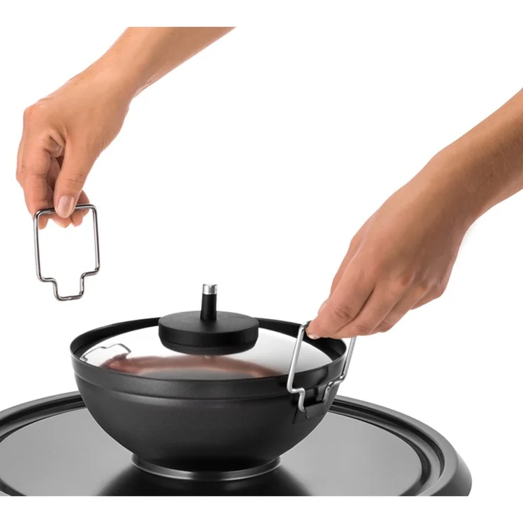 Unold RACLETTE Multi 4 in 1 für bis zu 8 Personen Fondue, Heißer Stein und Grill, Heizelement aus Edelstahl, Fonduetopf mit Decke, antihaftbeschichtete Grillplatte – Bild 4