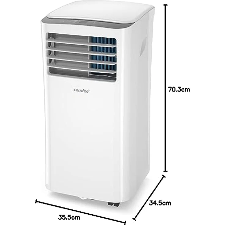 Comfee MPPH-09CRN7 Mobiles Klimagerät, 1280 W, 230 V, weiss, 35,5 x 34,5 x 70,3cm (BTH) – Bild 13