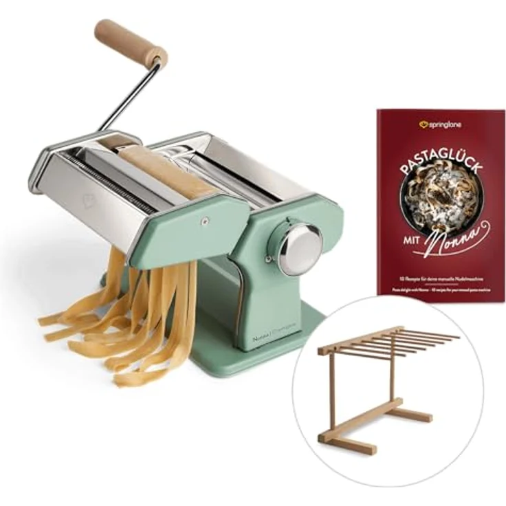 Springlane Nudelmaschine Nonna inkl. Rezeptheft & Nudeltrockner Mint – Bild 2