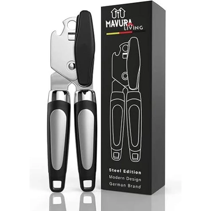 MAVURALiving Edelstahl Dosenöffner Universal Büchsenöffner mit Flaschenöffner Funktion Flaschen Dosen Büchsen Öffner Deckelöffner – Bild 1