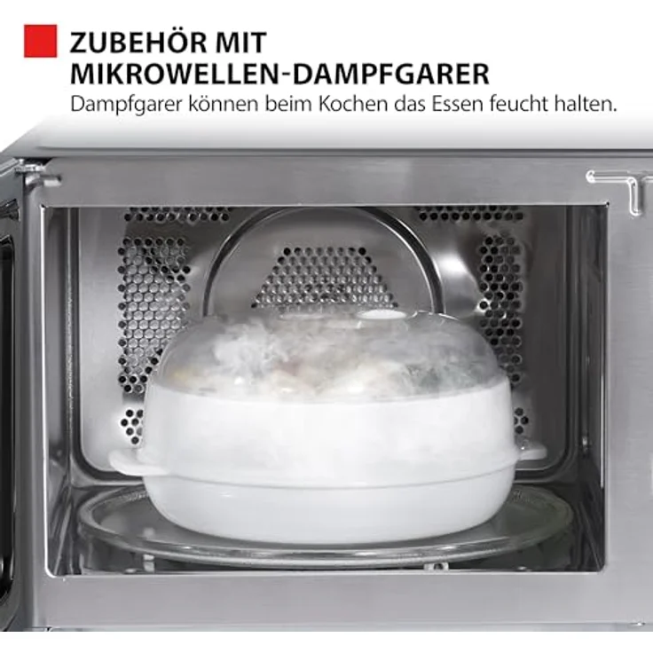 Toshiba MW3-AC26SFI(MG) Mikrowelle mit Grill und Heißluft 6-in-1 Mikrowellenherd mit Dampfgarer 26L 900W Origin Inverter, Chef Defrost, Konvektion, Kombi., Dampf, Grill, Air Fry, 10 Auto-Menüs, Grau – Bild 5