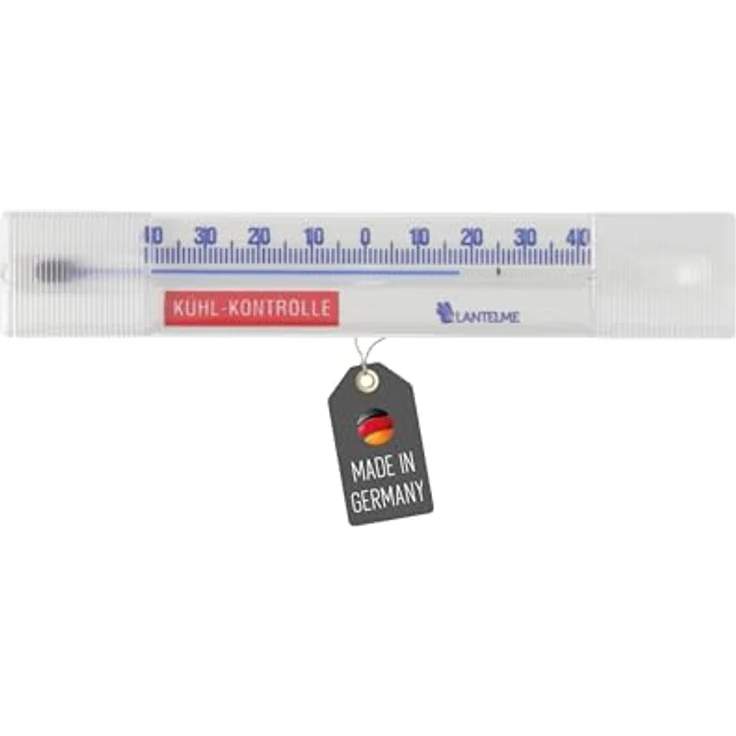 Lantelme Kühlschrankthermometer Set, 5 Stück selbstklebend, analog, Temperaturbereich -40°C bis +40°C, 14 cm lang, Made in Germany – Bild 3