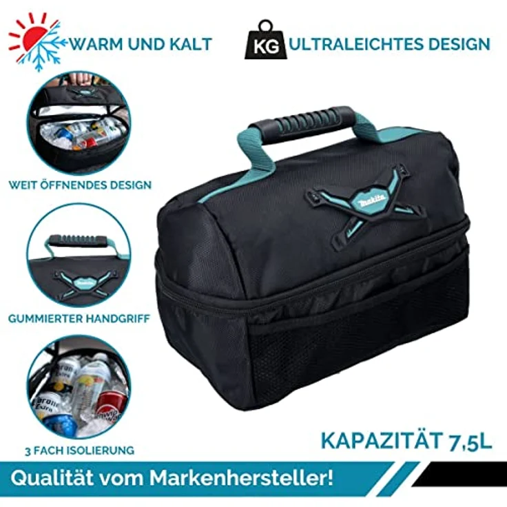 Toolbrothers Fan Lunchpaket mit Edelstahl Brotdose + Edelstahl Trinkflasche 500 ml + 4 in 1 Multifunktions Besteck + Marken-Kühltasche, 100% ökofreundlich, Set mit 1200ml & Edelstahldeckel – Bild 2