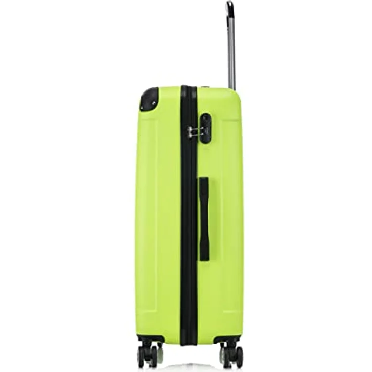 Flexot® Flex-2045 Koffer Zwillingsrollen Reisekoffer Trolley Hartschale (XL, Neon-Gelb) – Bild 4