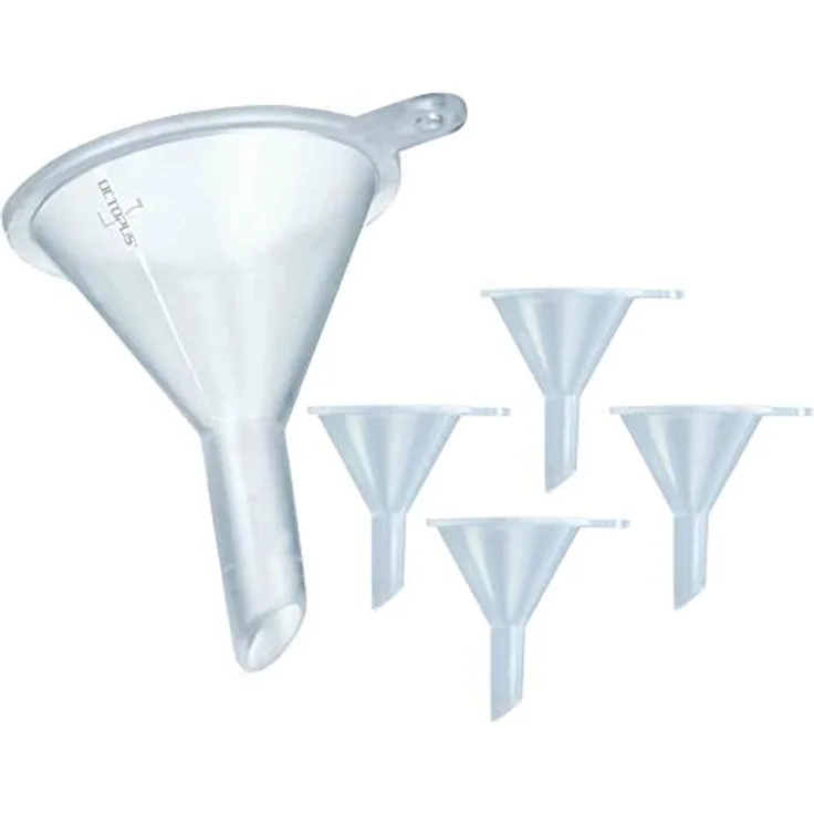 Octopus 5X Mini Trichter zum Umfüllen und Abfüllen von Flüssigkeiten, LDPE, 6,2 mm Auslauf, 5er Pack