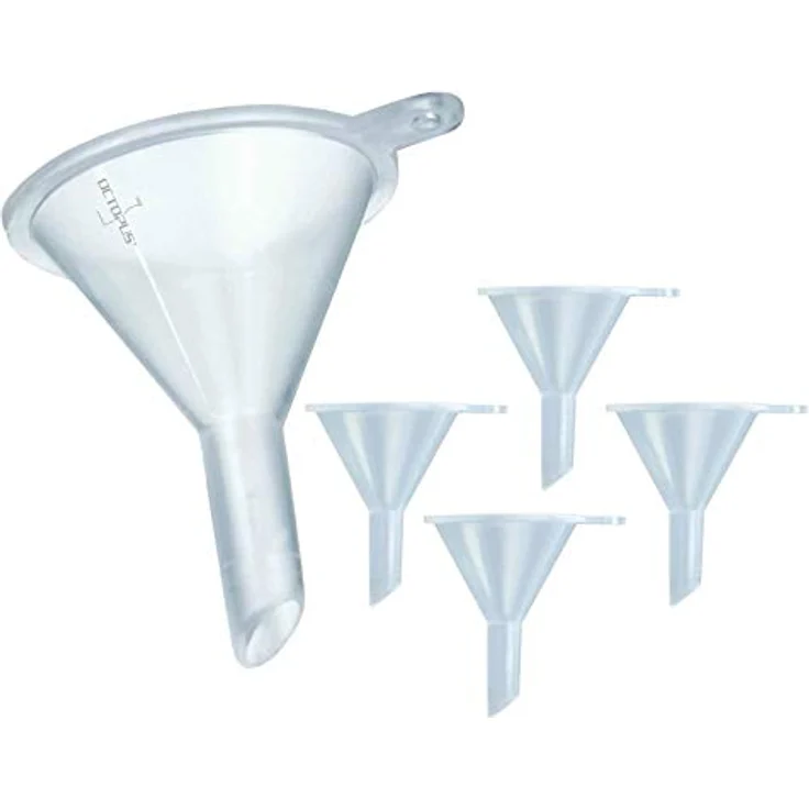 Octopus 5X Mini Trichter zum Umfüllen und Abfüllen von Flüssigkeiten, LDPE, 6,2 mm Auslauf, 5er Pack – Bild 1