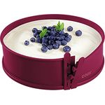 coox Springform mit Porzellanboden ⌀ 26 cm in Dunkelrot, backen und direkt auf der Porzellanplatte servieren und schneiden, kein Umsetzen nötig