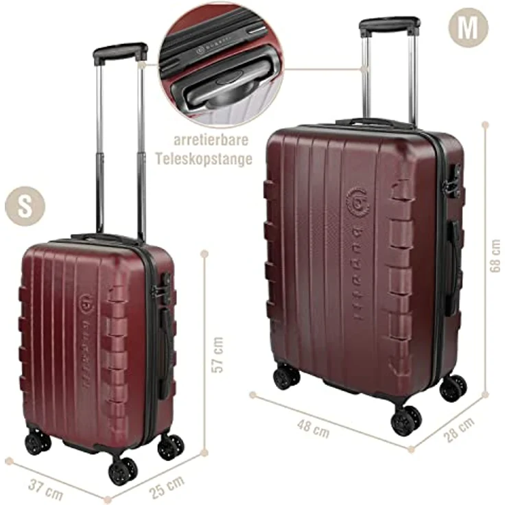 Bugatti Koffer Galatea, Rot, (96 l, S, M, L) – Bild 3