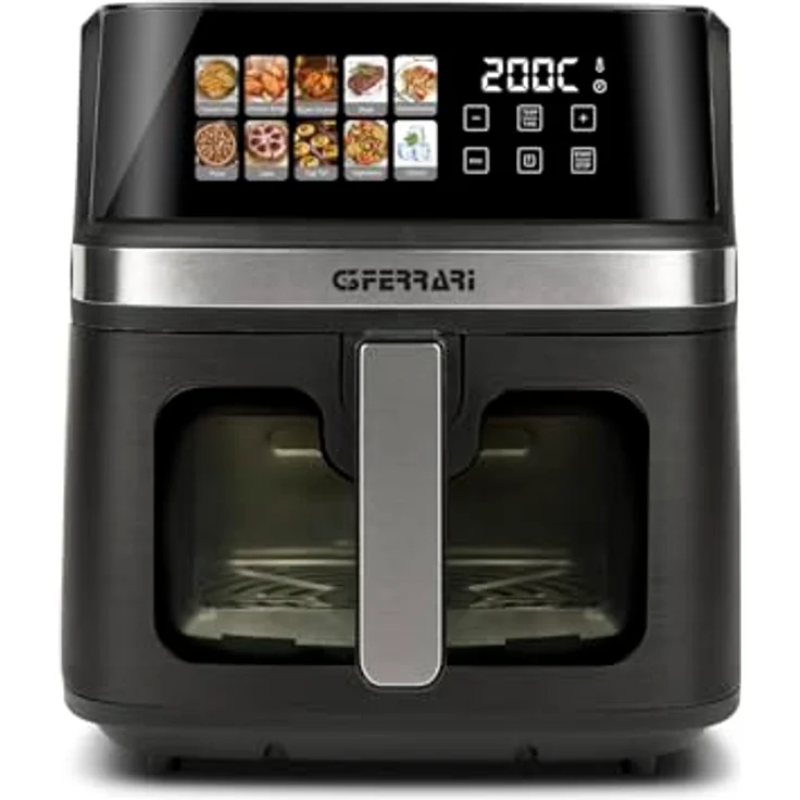G3 Ferrari G10212 Friggisano Heißluftfritteuse, 8L, 1700W, Farb-Digitaldisplay, 10 Programme, BPA/PFOA-frei, 60-Minuten-Timer, inklusive Rezeptbuch – Bild 2