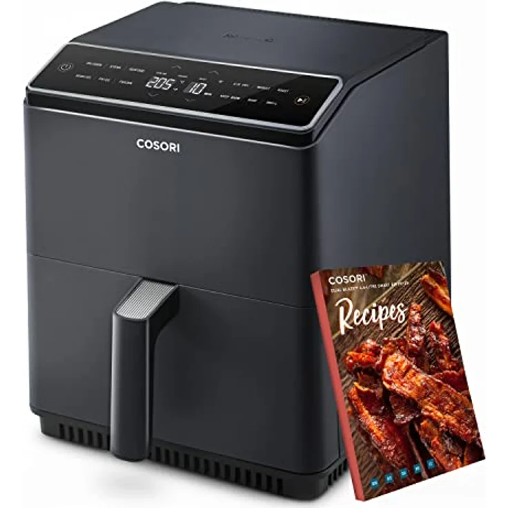 COSORI Heißluftfritteuse XXL, Dual Blaze, 6,4 L(1.81kg) Wifi verbunden, Airfryer mit 12 Multifunktionen, 90+ Online Rezept & Rezeptbuch, Full Touch Screen, 1700W, Dunkelgrau – Bild 1