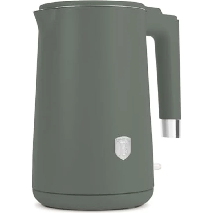 Berlinger Haus Doppelwandiger Wasserkocher 1,7 l, Mattgrüne Kollektion, 1800 W mit Schnellheizfunktion und Trockengehschutz – Bild 1