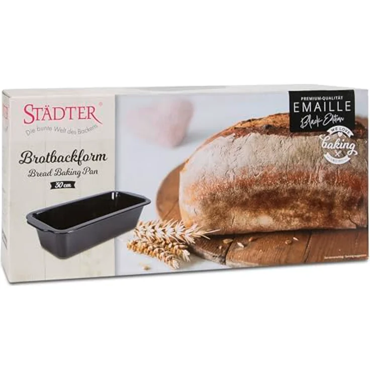 Städter Brotbackform w.l.b 30x13cm, Emaillierte Backform, Schwarz, Kratz- und schnittfest, Temperaturbeständig bis 300°C, PFAS-frei – Bild 6