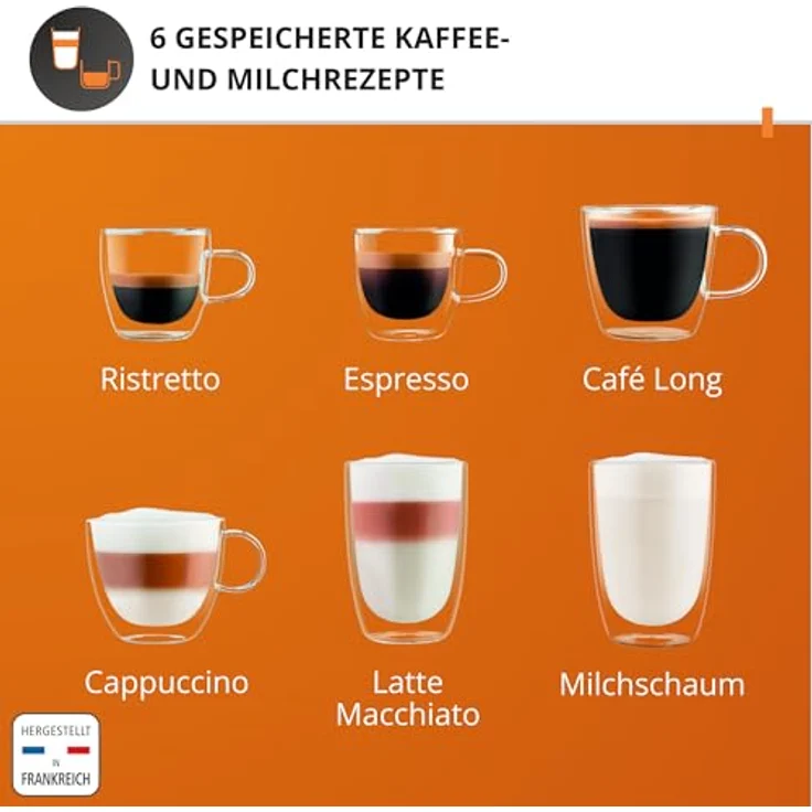 KRUPS EA912E10, Kaffeevollautomat mit integriertem Mahlwerk für perfekten Milchschaum und zwei Tassen Zubereitung, schwarz/silber – Bild 4