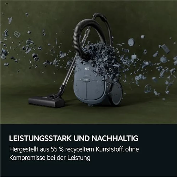 AEG Bodenstaubsauger CLEAN 6000 (AB61C2DBS), 750 W mit Beutel, hohe Saugleistung, automatische Umschaltung, inkl. Zusatzdüsen, 55 % Recyclingkunststoff – Bild 8