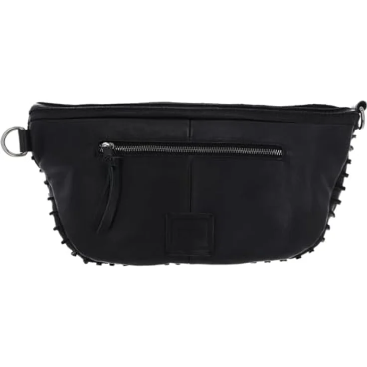 FredsBruder Riffel Umhängetasche, Lederhandtasche 35 cm mit Reißverschluss, Schwarz – Bild 3