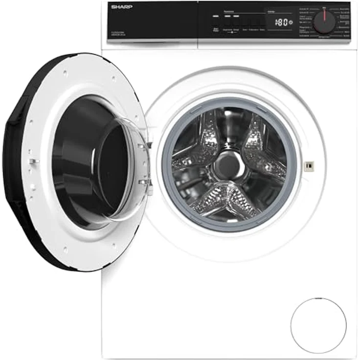SHARP ES-PRO612WA-DE Waschmaschine Frontlader, 6 kg, 1200 U/min, Aquastop, AllergySmart, Dampftechnologie, Weiß – Bild 2