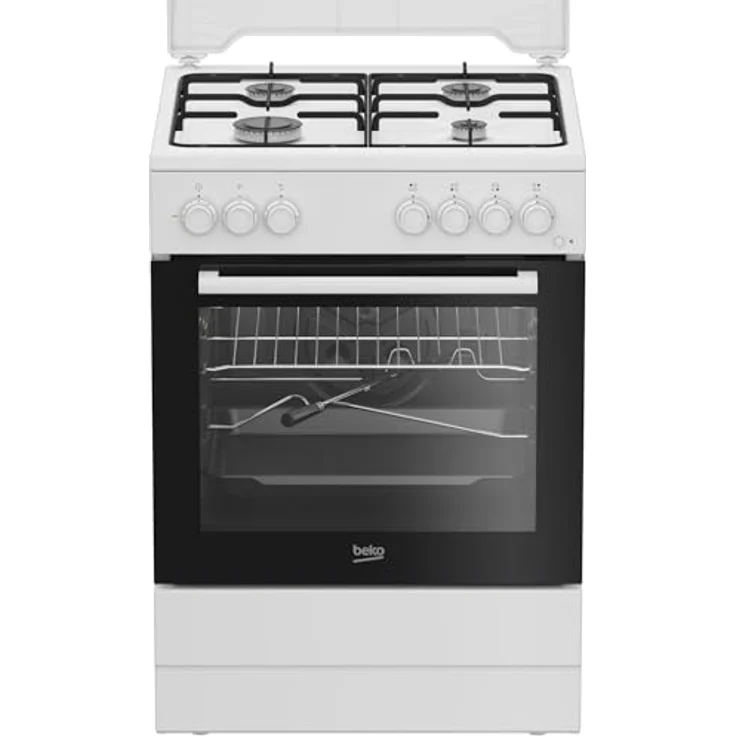 Beko CUCINA 60X60 4F ELE A BIANCA, Herd mit 4 Gasbrennern, Elektroofen 73 l, weiß, Energieeffizienzklasse A – Bild 1